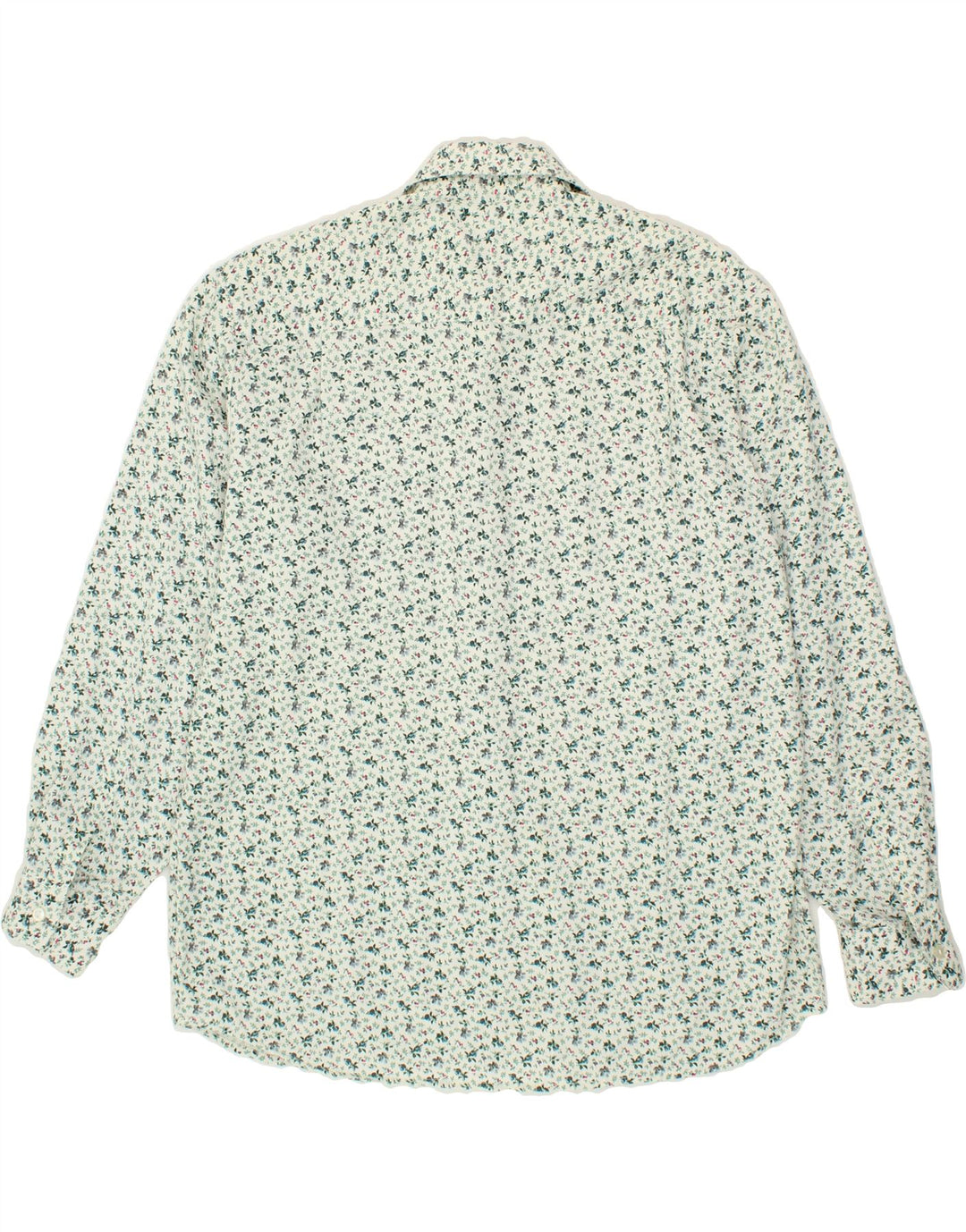 VINTAGE Womens Shirt UK 16 Large Green Floral Polyester Vintage Vintage and Second-Hand Vintage from Messina Hembry 