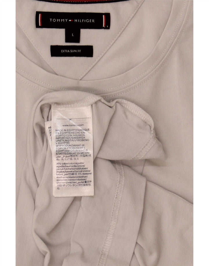 Tricou extra subțire pentru bărbați Tommy Hilfiger Top mare din bumbac alb