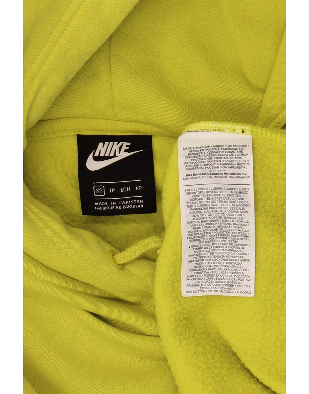 Pulover supradimensionat pentru femei NIKE UK 6 XS bumbac galben