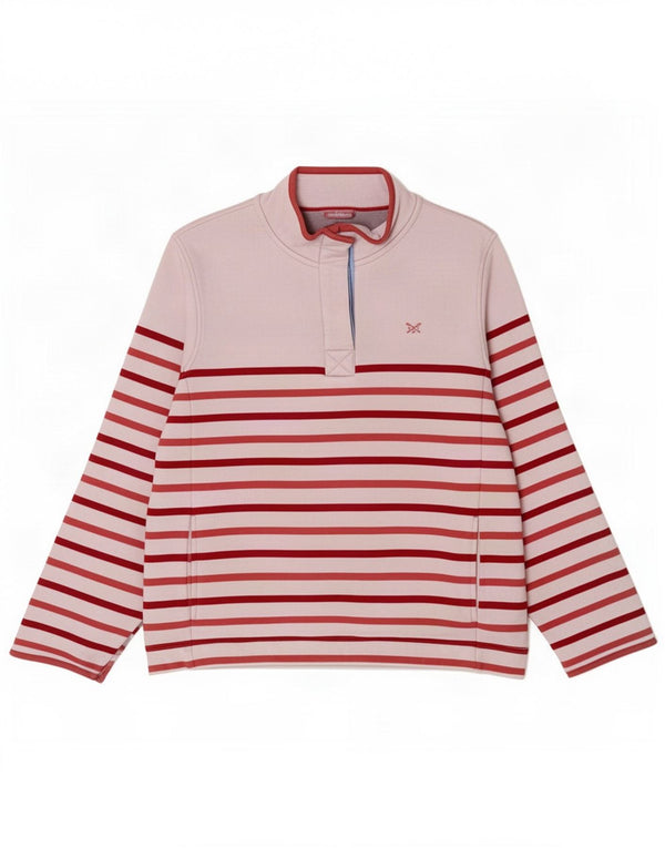 Crew Clothing Pulover pentru damă cu gât cu nasturi Pulover UK 16 Large Pink Striped