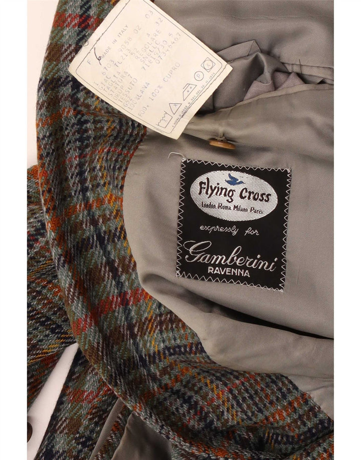 Blazer pentru bărbați Flying Cross cu 2 nasturi IT 52 XL Lână carouri multicoloră