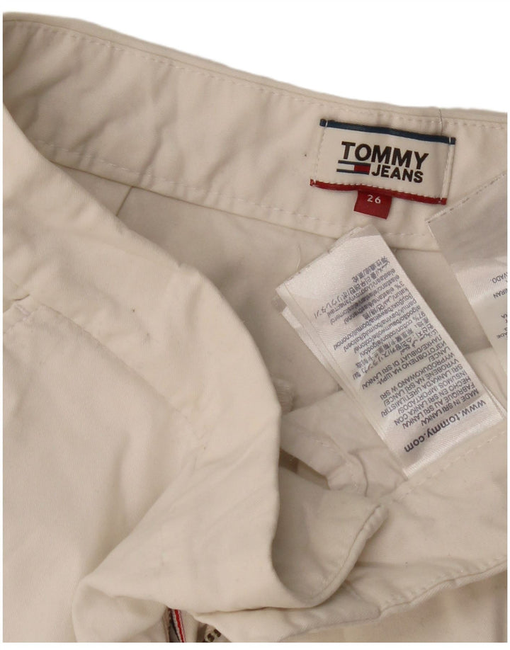 TOMMY HILFIGER Pantaloni scurti chino pentru femei W26 Small din bumbac alb
