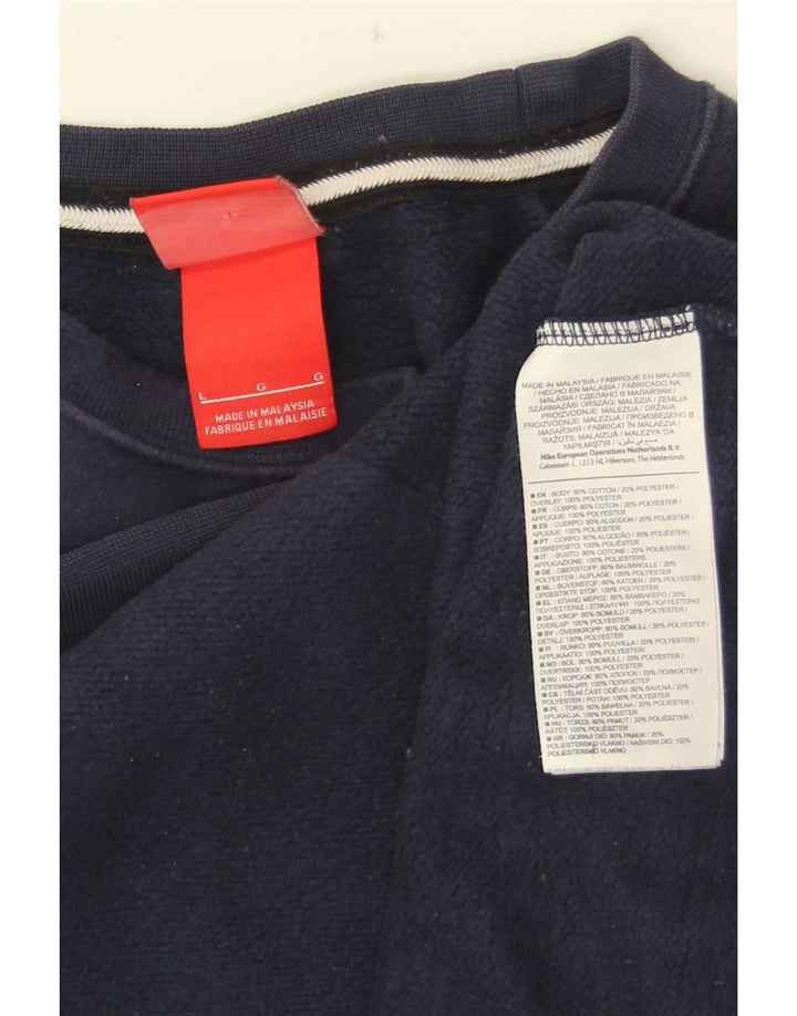 Hanorac pentru bărbați Nike Pulover mare, albastru bleumarin, bumbac color bloc