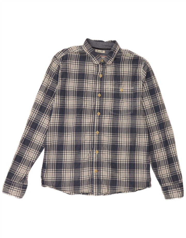 Cămașă pentru bărbați Fat Face Classic Fit Bumbac cu carouri, albastru bleumarin mediu
