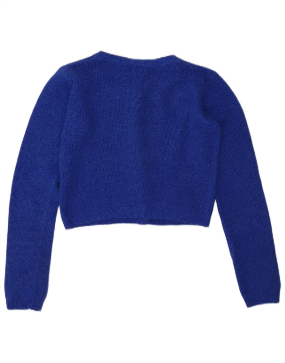 Pulover cardigan crop VINTAGE pentru femei UK 10 Lână albastră mică