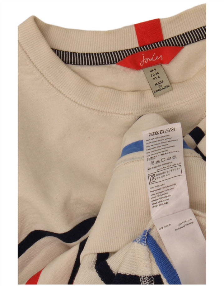 Joules Pulover supradimensionat pentru femei UK 8 Bumbac cu dungi albe mici