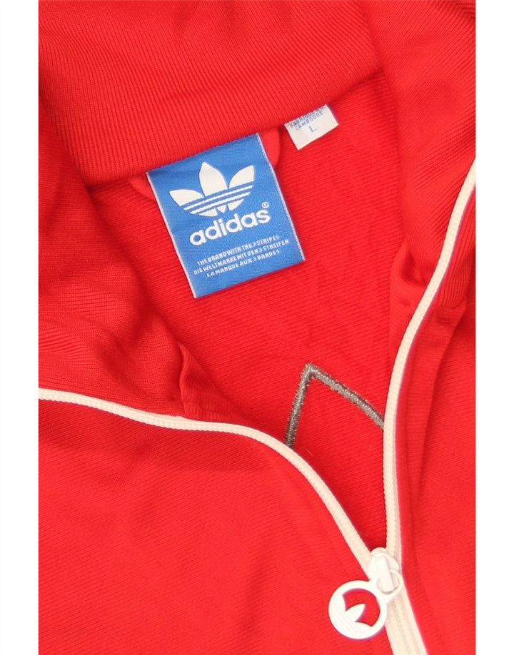 Jachetă de top pentru trening cu grafică Adidas pentru bărbați, poliester roșu mare