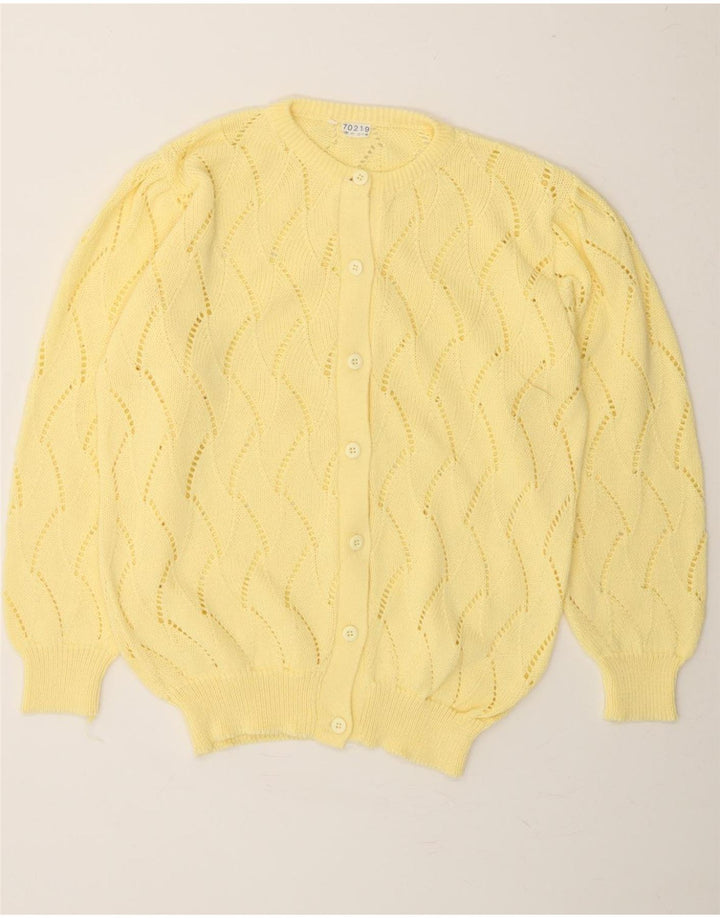 VINTAGE Womens Cardigan Sweater IT 42 Medium Yellow Acrylic Vintage Vintage and Second-Hand Vintage from Messina Hembry 