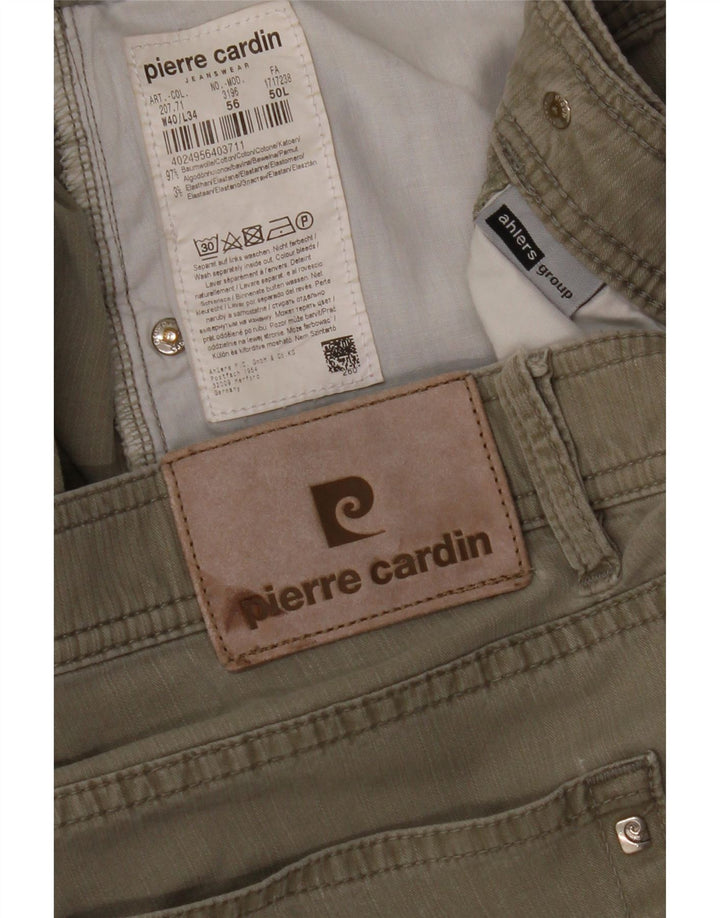 PIERRE CARDIN Pantaloni casual drepti pentru bărbați W40 L30 bumbac verde