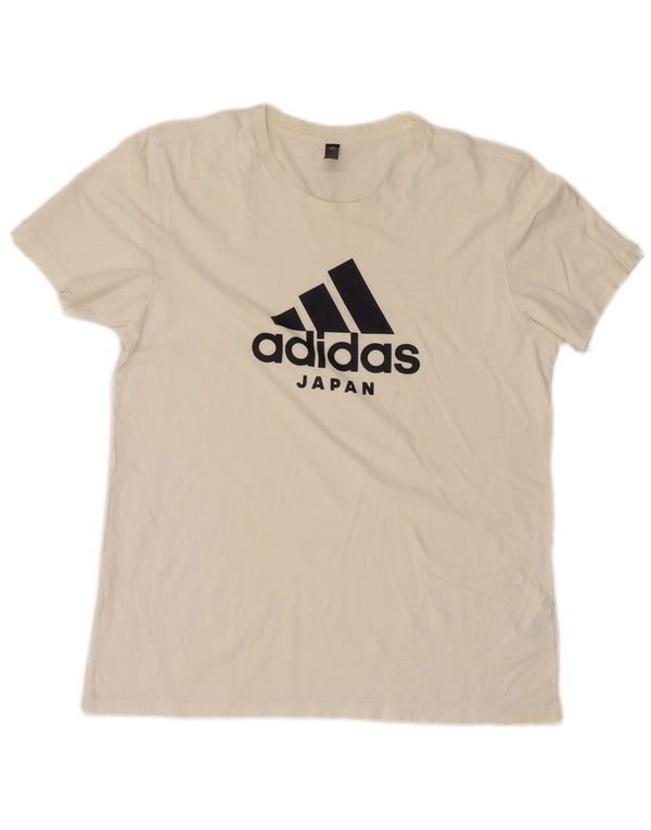 Tricou grafic pentru bărbați Adidas Top Mediu Alb