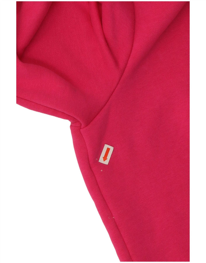 ADIDAS Pulover cu capota cu fermoar grafic pentru femei UK 16/18, bumbac mare, roz