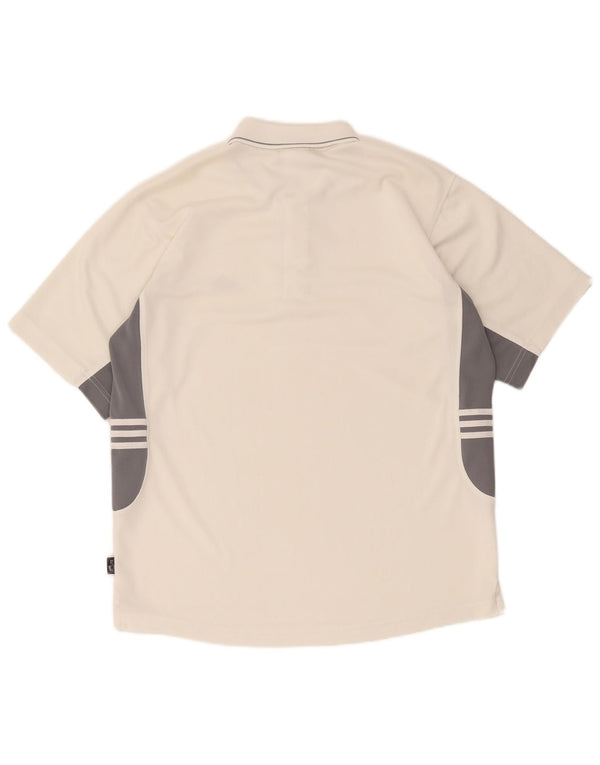 Tricou polo Adidas Climalite pentru bărbați UK 40/42 Medium White Colorblock