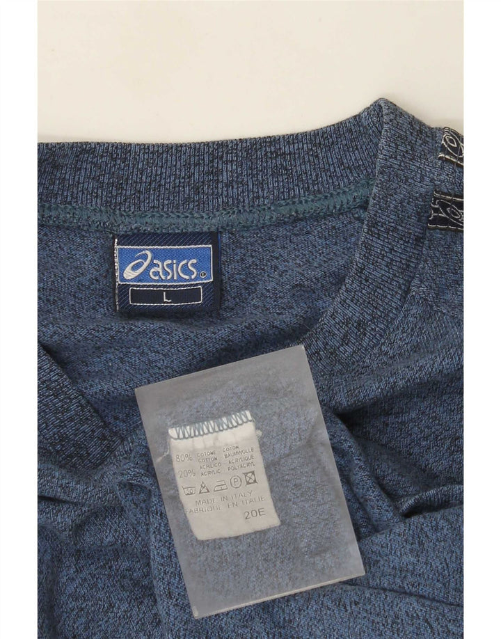 Tricou grafic Asics pentru bărbați Top mare, albastru, bumbac color bloc