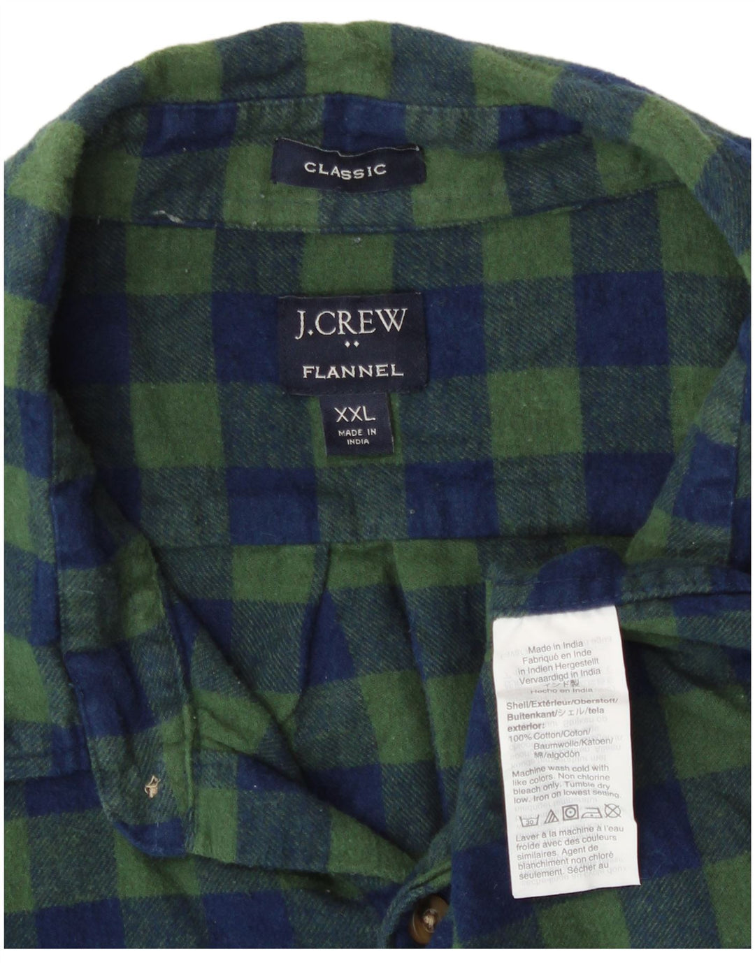 Cămașă de flanel pentru bărbați J. Crew, 2XL, verde, bumbac