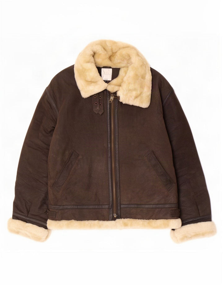 Jachetă din shearling pentru femei Conbipel UK 16, mare, maro, din piele