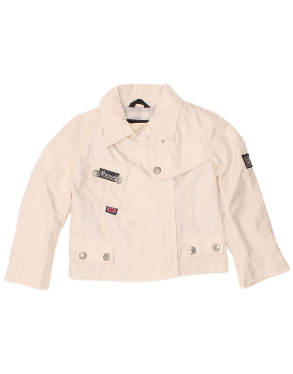 Jachetă Bomber pentru fetițe Belstaff, 18-24 luni, din nailon alb