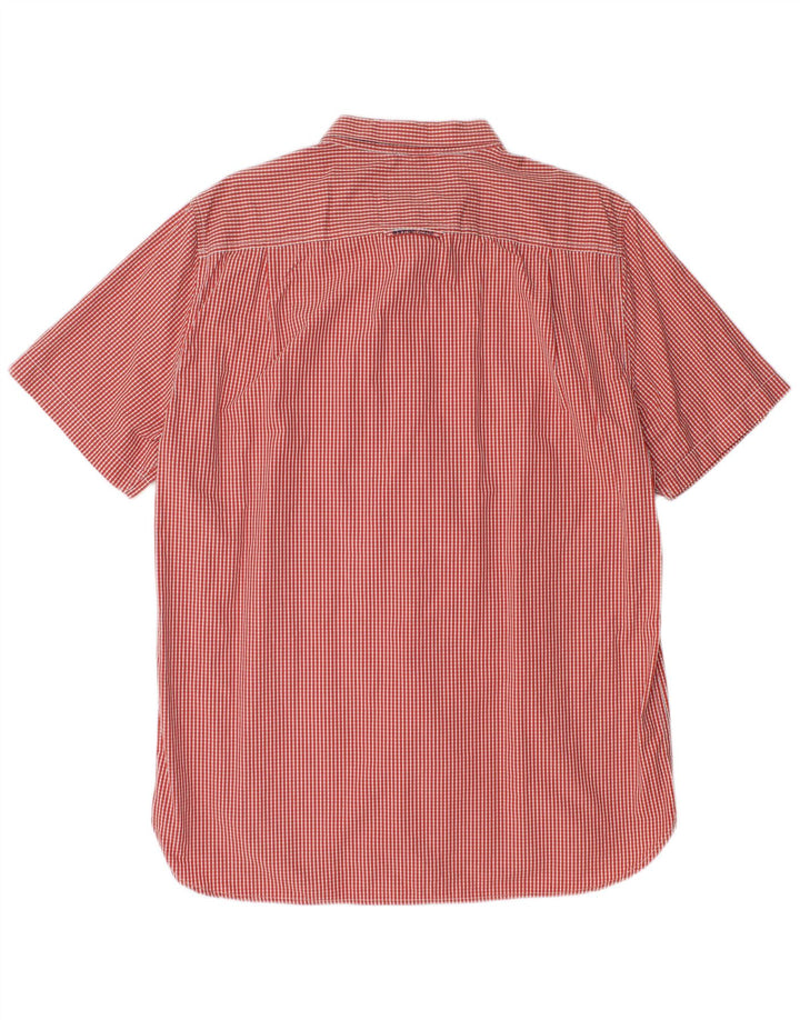 Cămașă cu mânecă scurtă pentru bărbați Superdry 2XL, bumbac vichy roșu