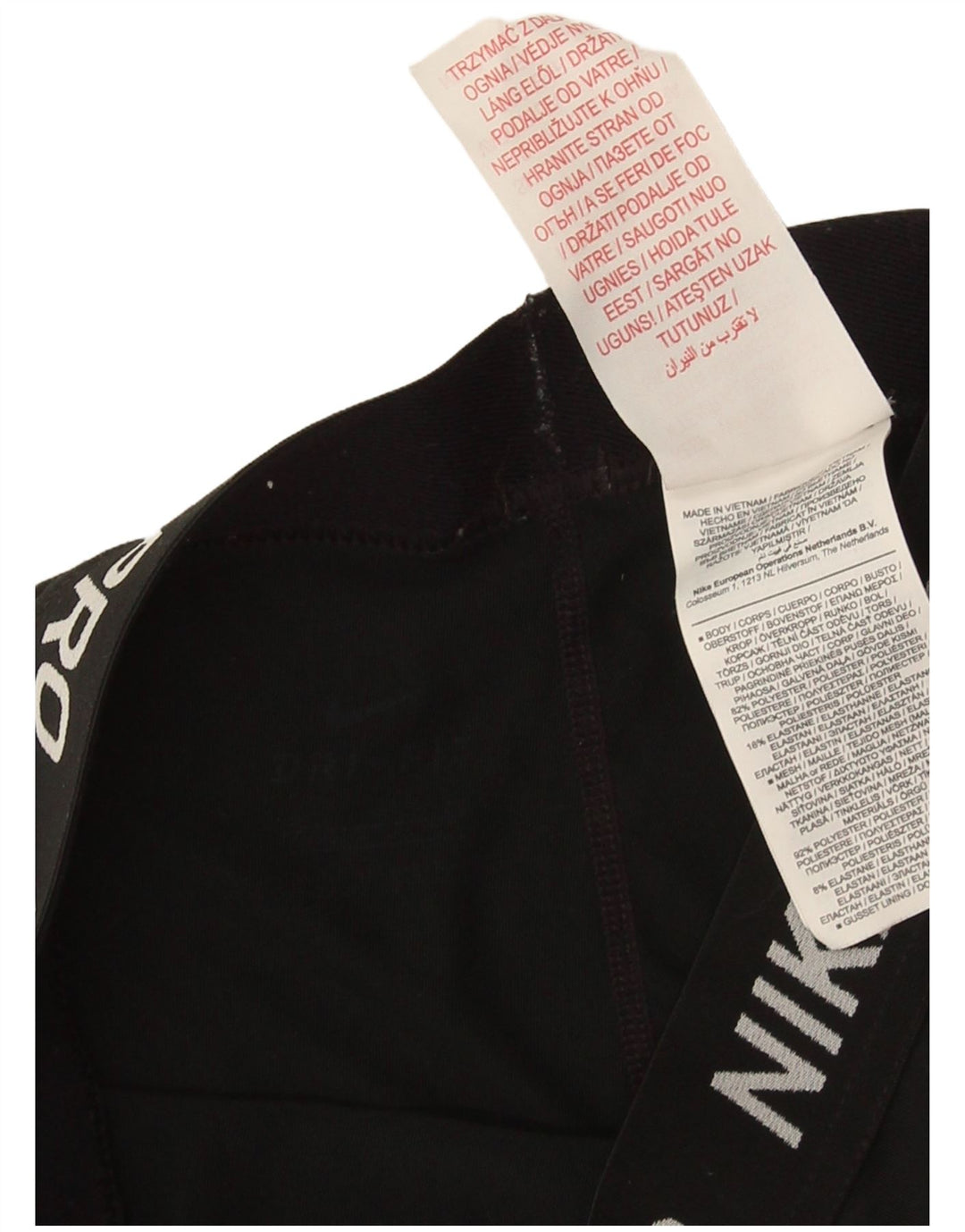 Pantaloni scurți sport Nike Dri Fit Graphic pentru femei UK 10 Poliester negru mic