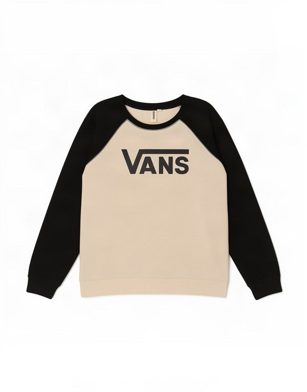 Pulover cu grafic pentru femei Vans UK 16, mare, alb, bloc de culoare