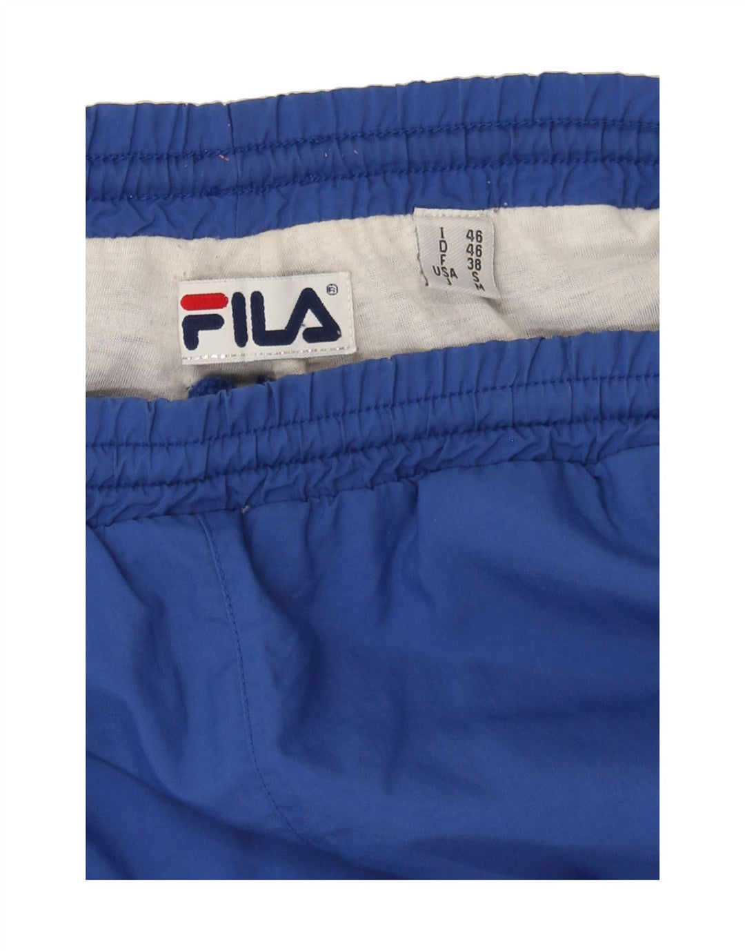 FILA Mens Tracksuit Trousers Joggers IT 46 Small  Blue Colourblock Vintage Fila and Second-Hand Fila from Messina Hembry 