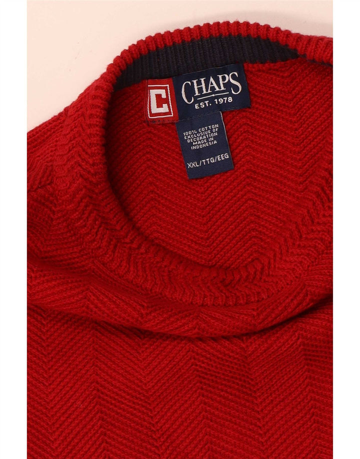 Pulover Chaps pentru bărbați cu gât roșu, 2XL, bumbac în schemă