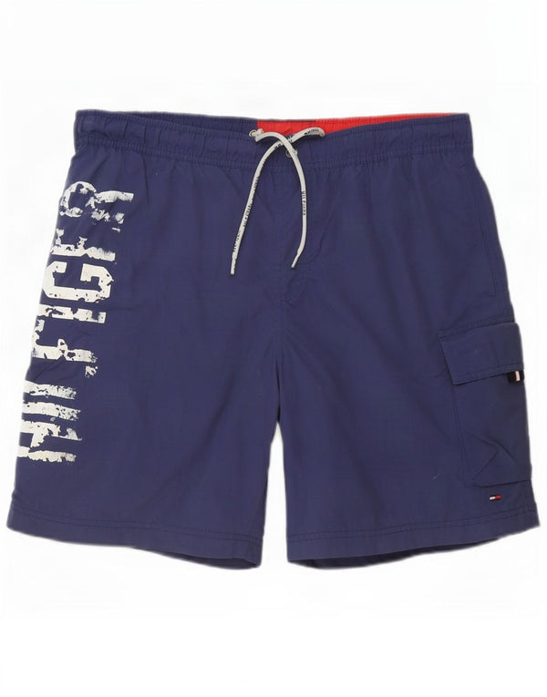 Pantaloni scurți de înot Tommy Hilfiger pentru bărbați, cu grafică cargo, albastru bleumarin mediu
