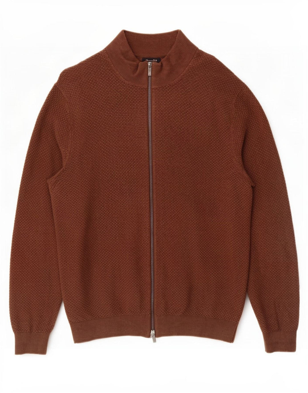 Pulover cardigan pentru bărbați Massimo Dutti, bumbac maro mare