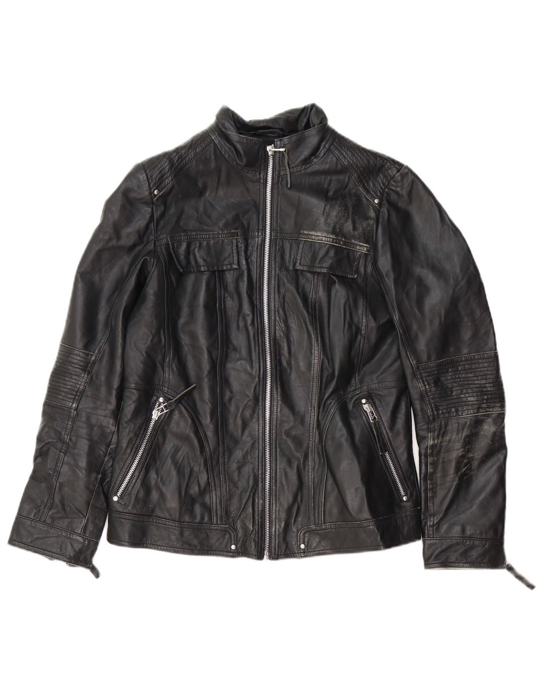 Geacă din piele pentru motociclist pentru femei Isaco & Kawa IT 44 Piele Neagră Medie