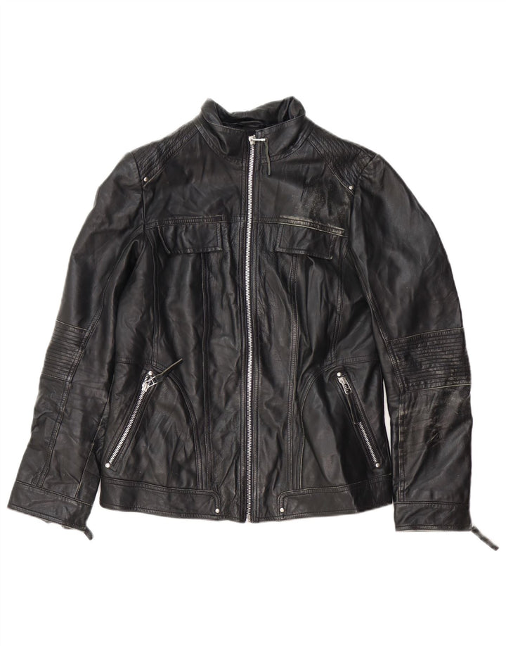 Geacă din piele pentru motociclist pentru femei Isaco & Kawa IT 44 Piele Neagră Medie