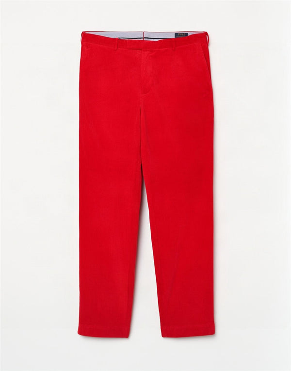 Polo Ralph Lauren Pantaloni slim pentru bărbați din velur L38 L32 bumbac roșu