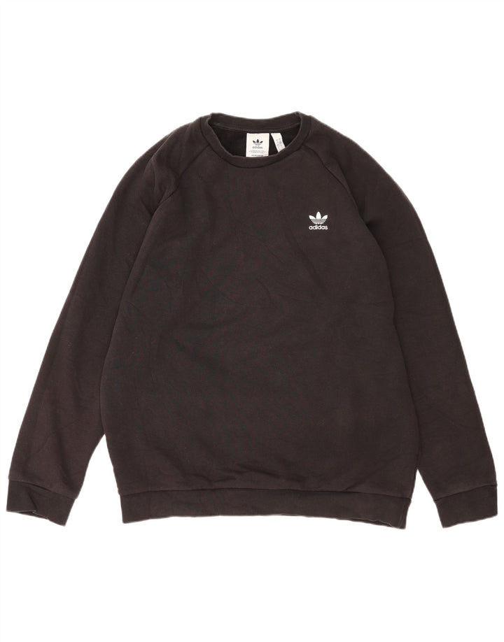 Hanorac pentru bărbați Adidas Jumper mare, negru, bumbac