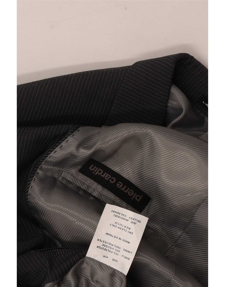 Jachetă blazer pentru bărbați Pierre Cardin cu 2 nasturi UK 40, mare, gri cu dungi