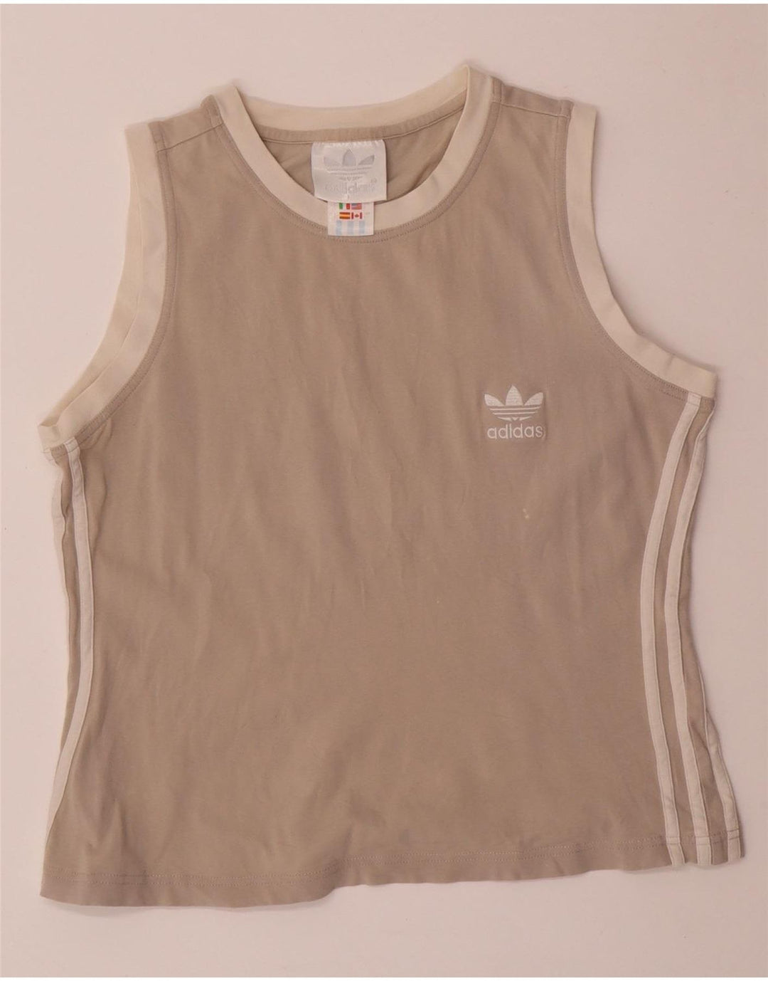 ADIDAS Crop Vest Top pentru femei UK 14 Large Gri