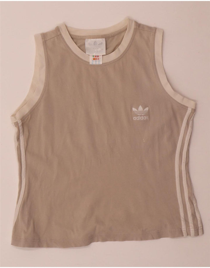 ADIDAS Crop Vest Top pentru femei UK 14 Large Gri
