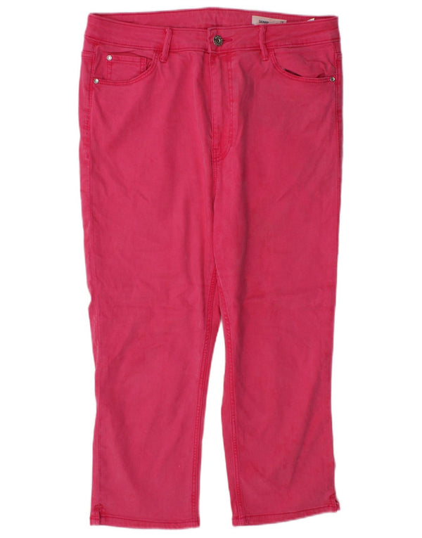 Marks & Spencer Blugi skinny Capri pentru femei UK 16 Large W32 L21 Pink Lyocell
