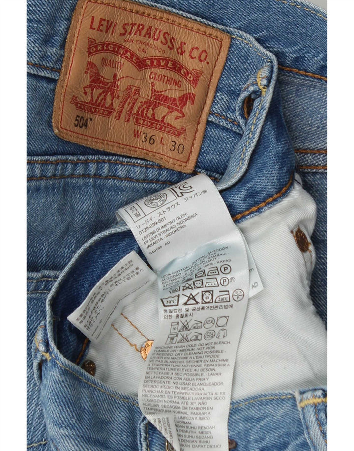 Blugi drepti pentru bărbați Levi's 504 W36 L30 Bumbac albastru