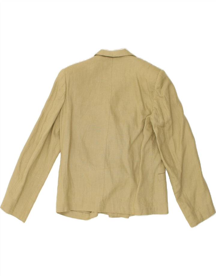 SPORTMAX Womens Double Breasted Blazer Jacket IT 40 Small Beige Linen | Vintage Sportmax | Thrift | Second-Hand Sportmax | Used Clothing | Messina Hembry 
