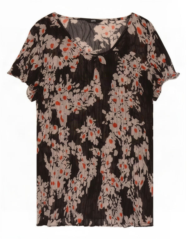 Bluză Marks & Spencer pentru femei See Through Top UK 16 Large Black Floral