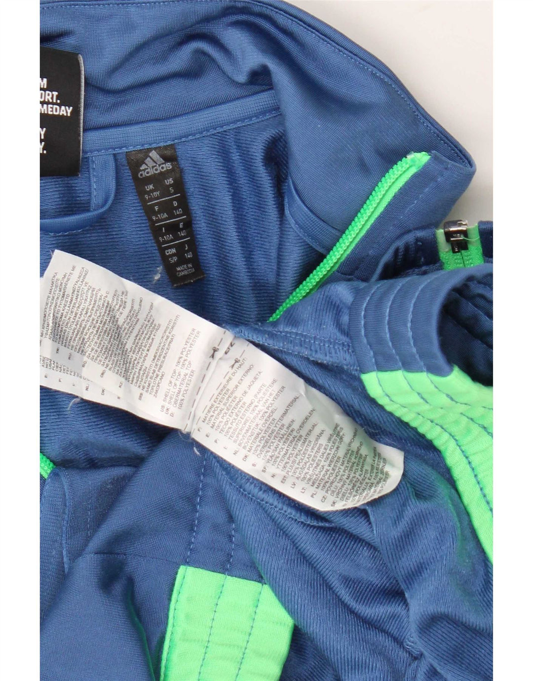 Jachetă de top pentru trening cu grafic pentru băieți Adidas 9-10 ani, albastru, color block