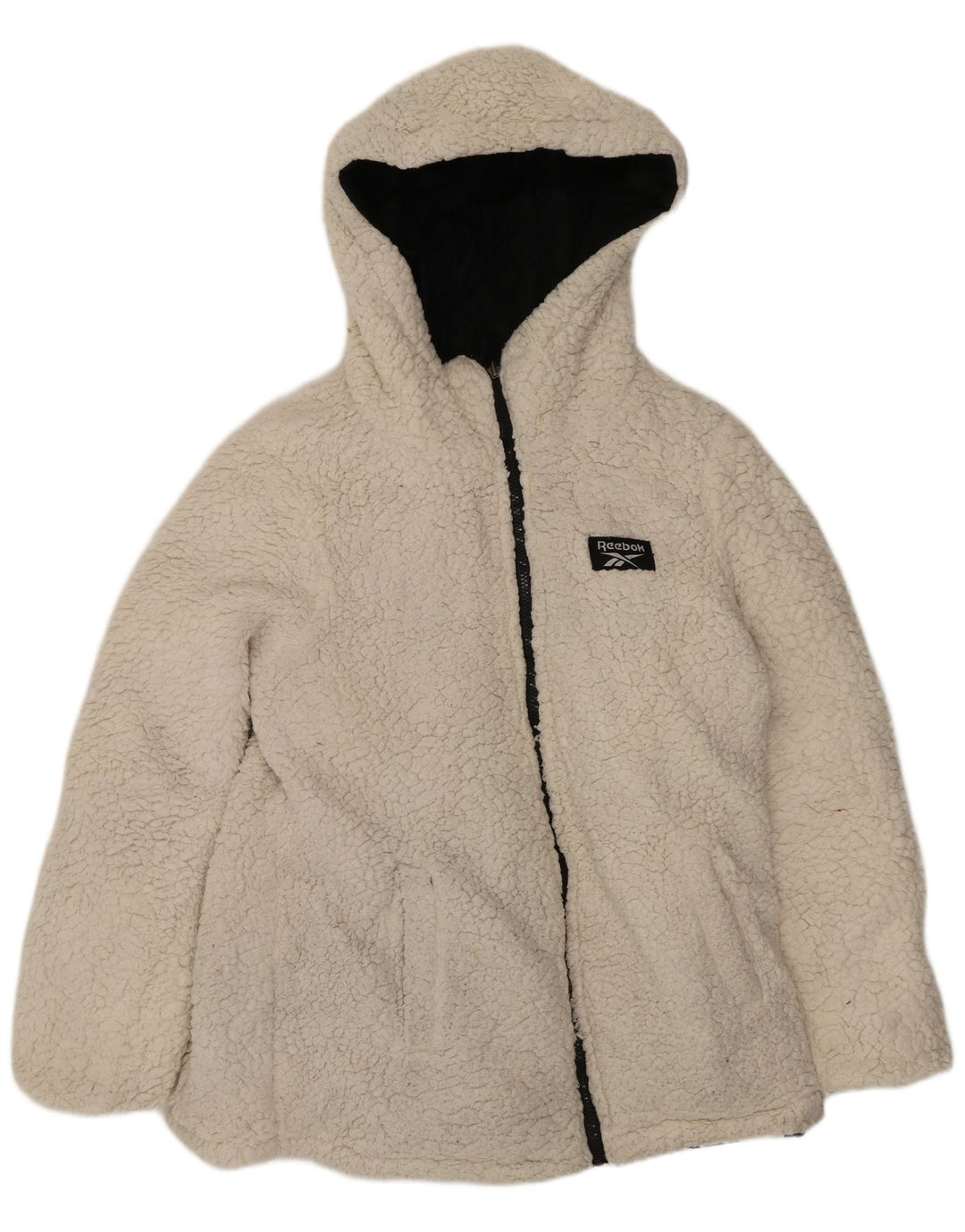 Jachetă căptușită reversibilă cu glugă Reebok pentru femei UK 14 Poliester mediu negru