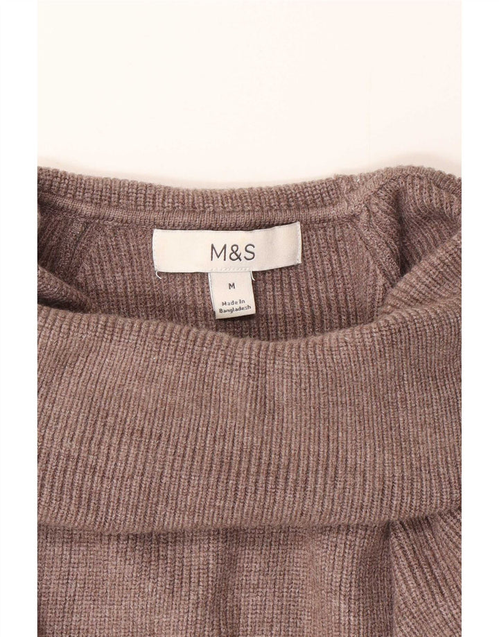 Pulover pentru femei Marks & Spencer cu gât rulat din viscoză maro medie UK 14