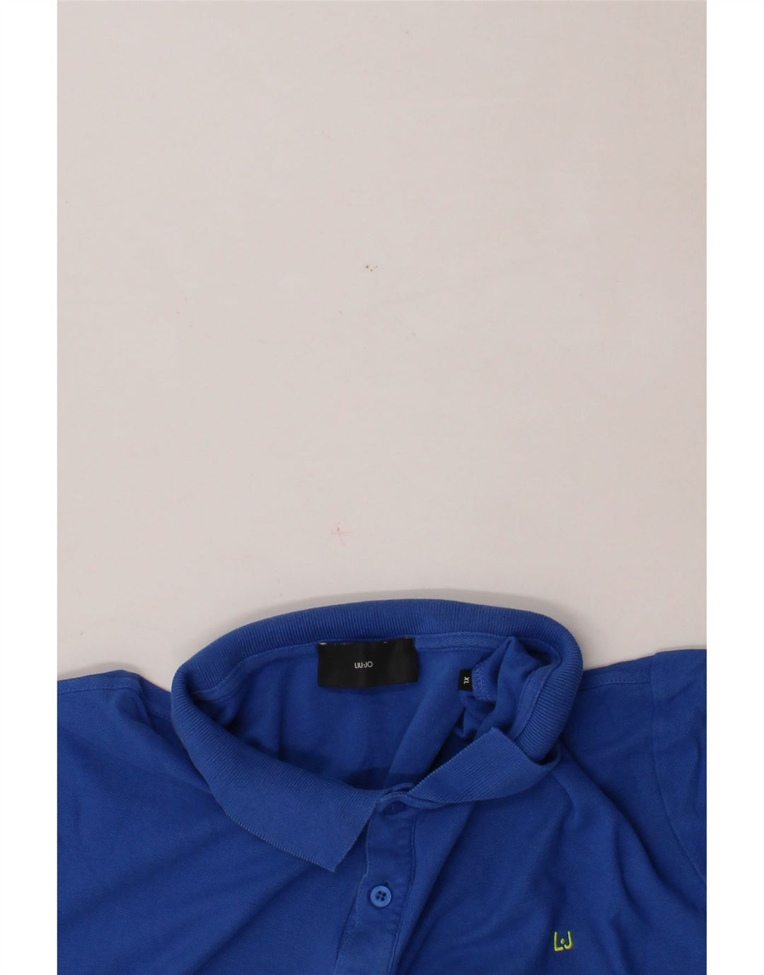 LIU JO Mens Graphic Polo Shirt XL Blue Cotton Vintage Liu Jo and Second-Hand Liu Jo from Messina Hembry 
