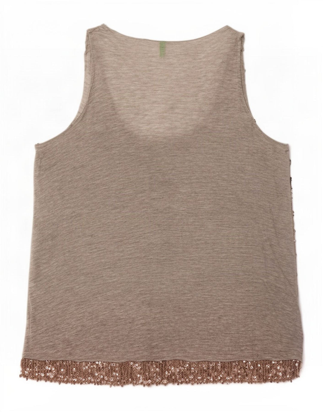 Benetton Femei Paiete Vest Vest Top UK 14 Medium Gri Viscoza
