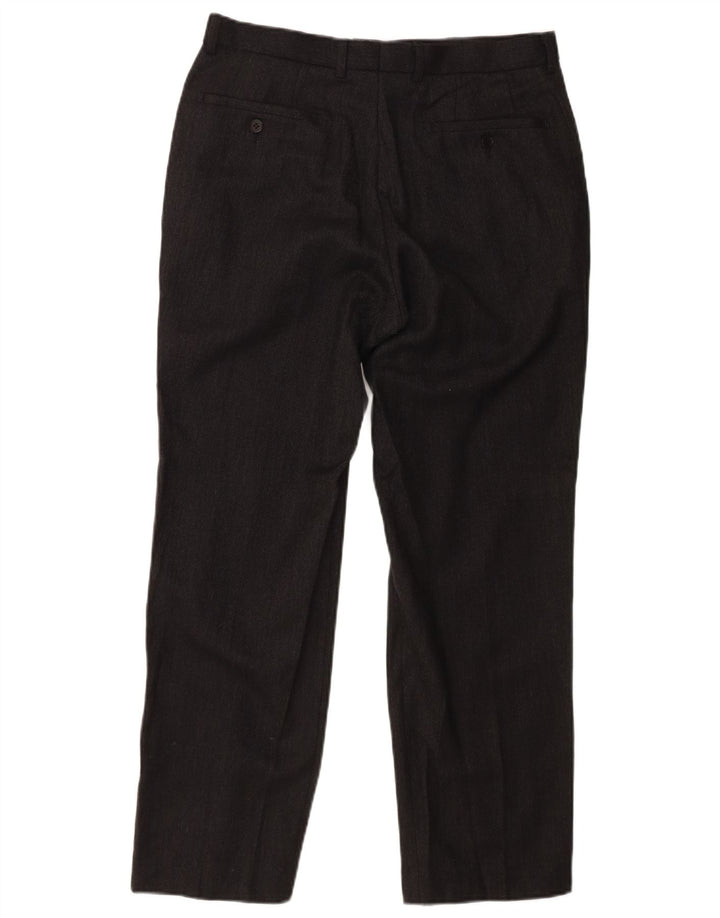 MARKS & SPENCER Mens Slim Suit Trousers W34 L31 Grey Wool