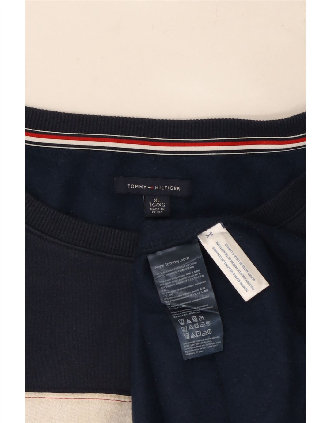 Pulover de hanorac Tommy Hilfiger pentru femei UK 18 XL Bleumarin Colorblock