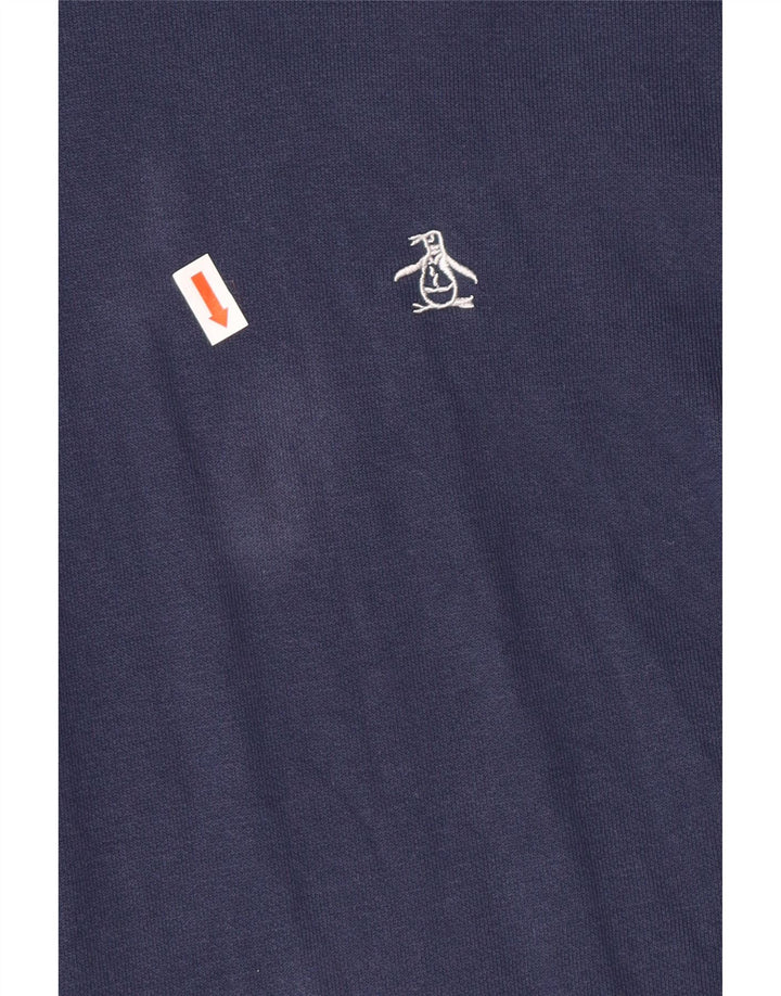 PENGUIN Pulover cu glugă pentru bărbați din bumbac mare, albastru bleumarin