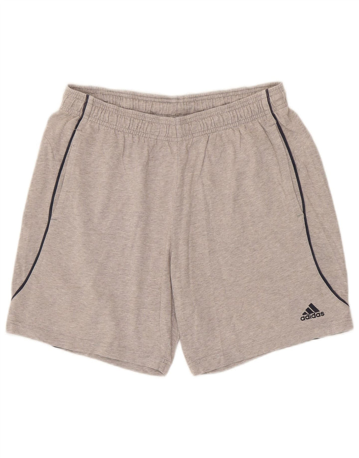 Pantaloni scurți sport pentru bărbați Adidas, bumbac gri mediu