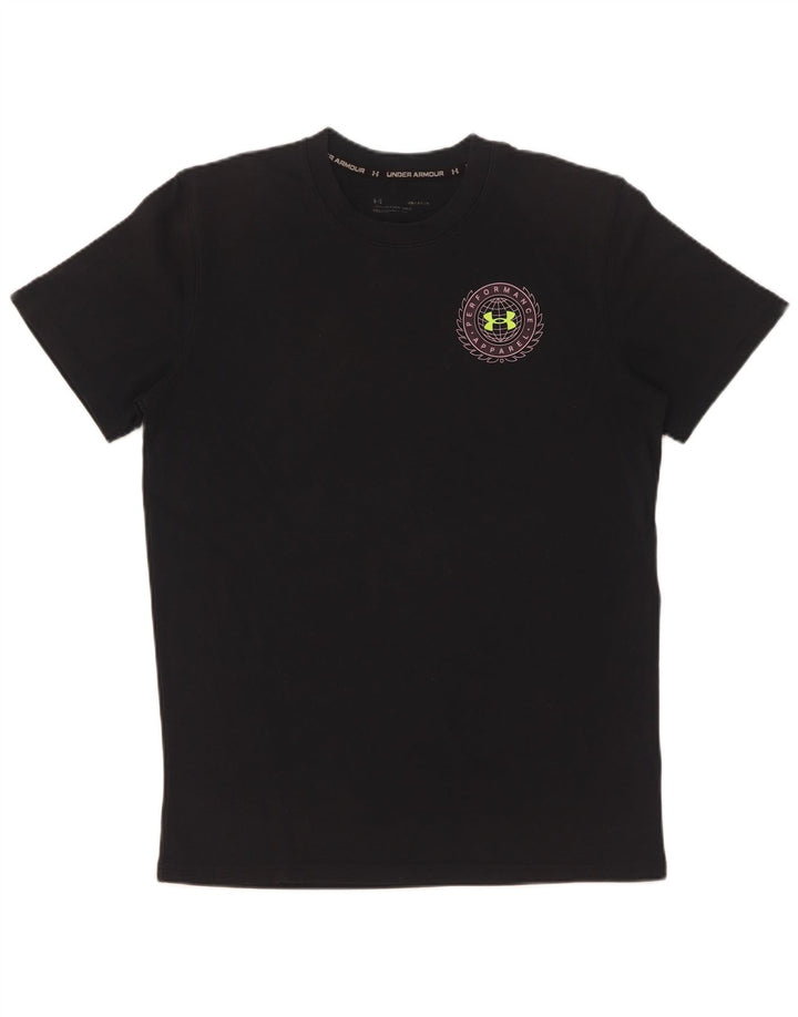 Tricou grafic Under Armour pentru bărbați Top mic, negru, bumbac