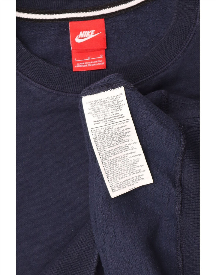 Hanorac pentru bărbați Nike Pulover mare din bumbac bleumarin