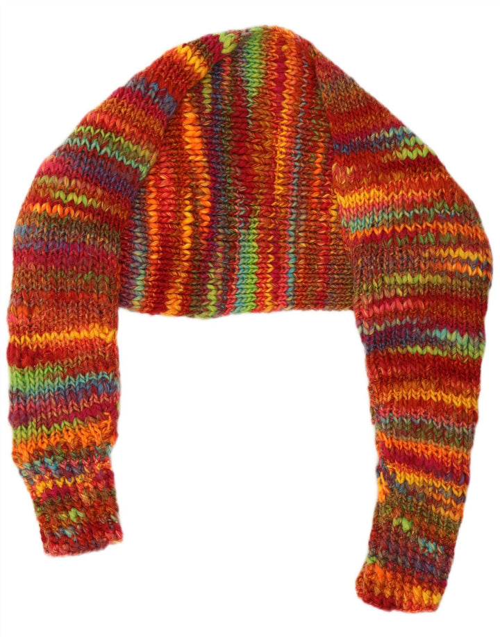 Jumper bolero supradimensionat vintage pentru femei UK 14 Medium, multicolor, cu dungi
